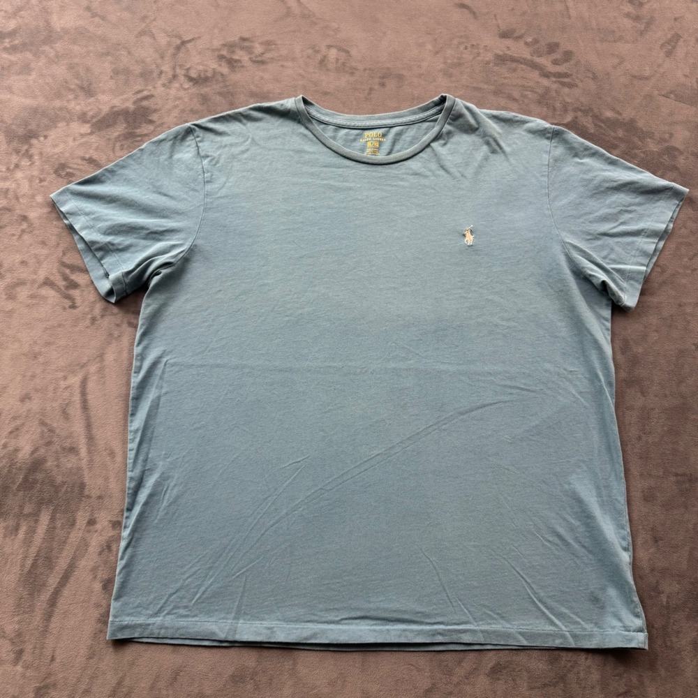 Polo Ralph Lauren Mens XL Short Sleeve T-Shirt Slate Blue Crew Neck Pony Logo
